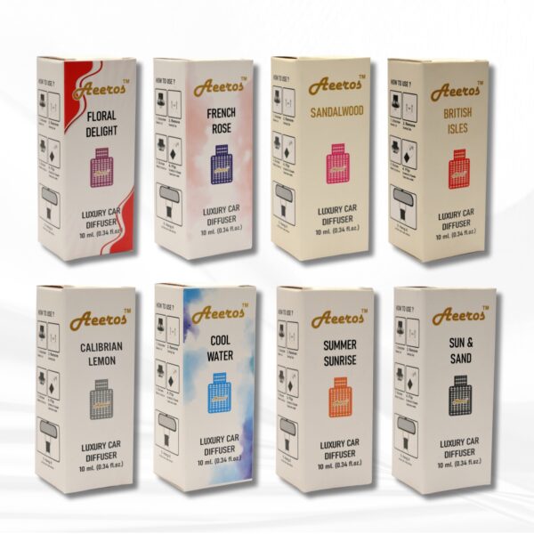 Aeeros Set of 8 Long-Lasting Car Perfumes Combo - Image 4